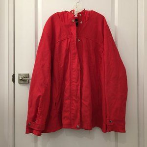 George plus red raincoat